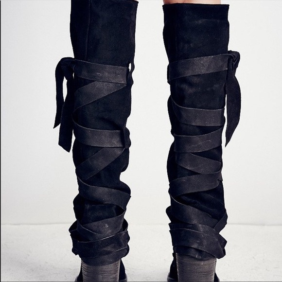 Free People RARE Black Paradiso Boots 8 38 - Picture 4 of 5